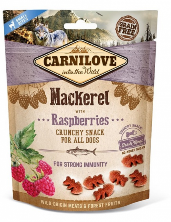 Makreel en frambozen - Crunchy snack voor honden