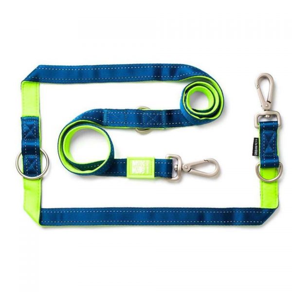 Multi function leash limoen kleur large