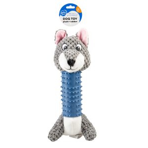 Pluche & rubber wolf Meerkleurig